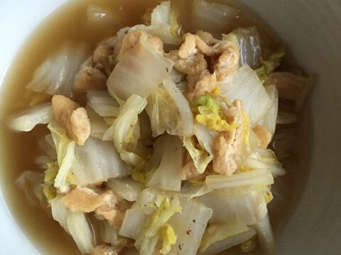 白菜とお揚げの煮びたし☆麺つゆを使って簡単